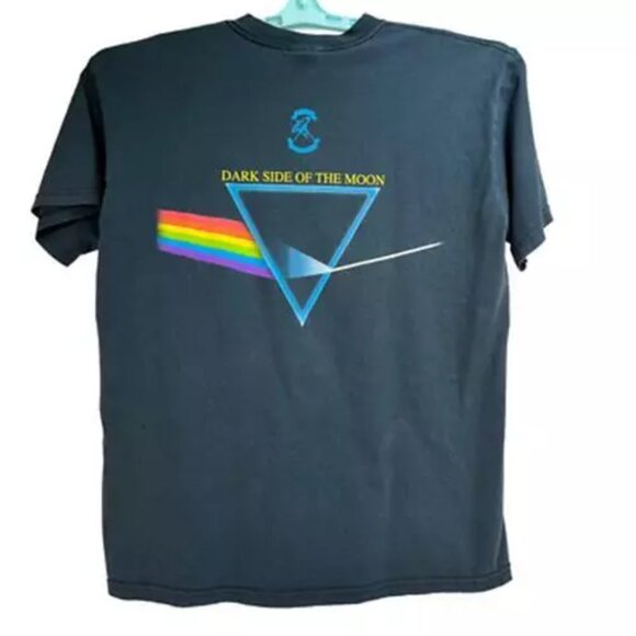 Vintage Mens Pink Floyd Dark Side Of The Moon Graphic T-Shirt Black Anvil L - Picture 2 of 12